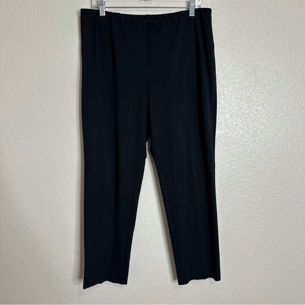 J. Jill Ponte Slim Leg Black Stretch Pull On Pants, Sz Large Petite